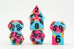 Gaymers Pride Pansexual Flag 7RPG Dice Set
