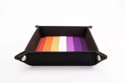 Gaymers Pride Lesbian Flag Velvet Dice Tray With Leather Backing