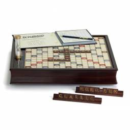 Deluxe Classic Scrabble with Mahogany Finish