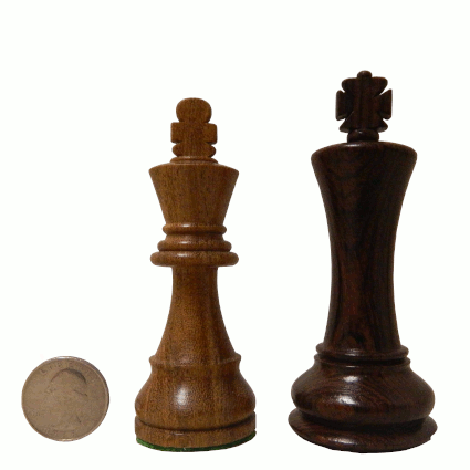 STANDARD size felted Chessmen Anthracite tournament chess pieces Black 