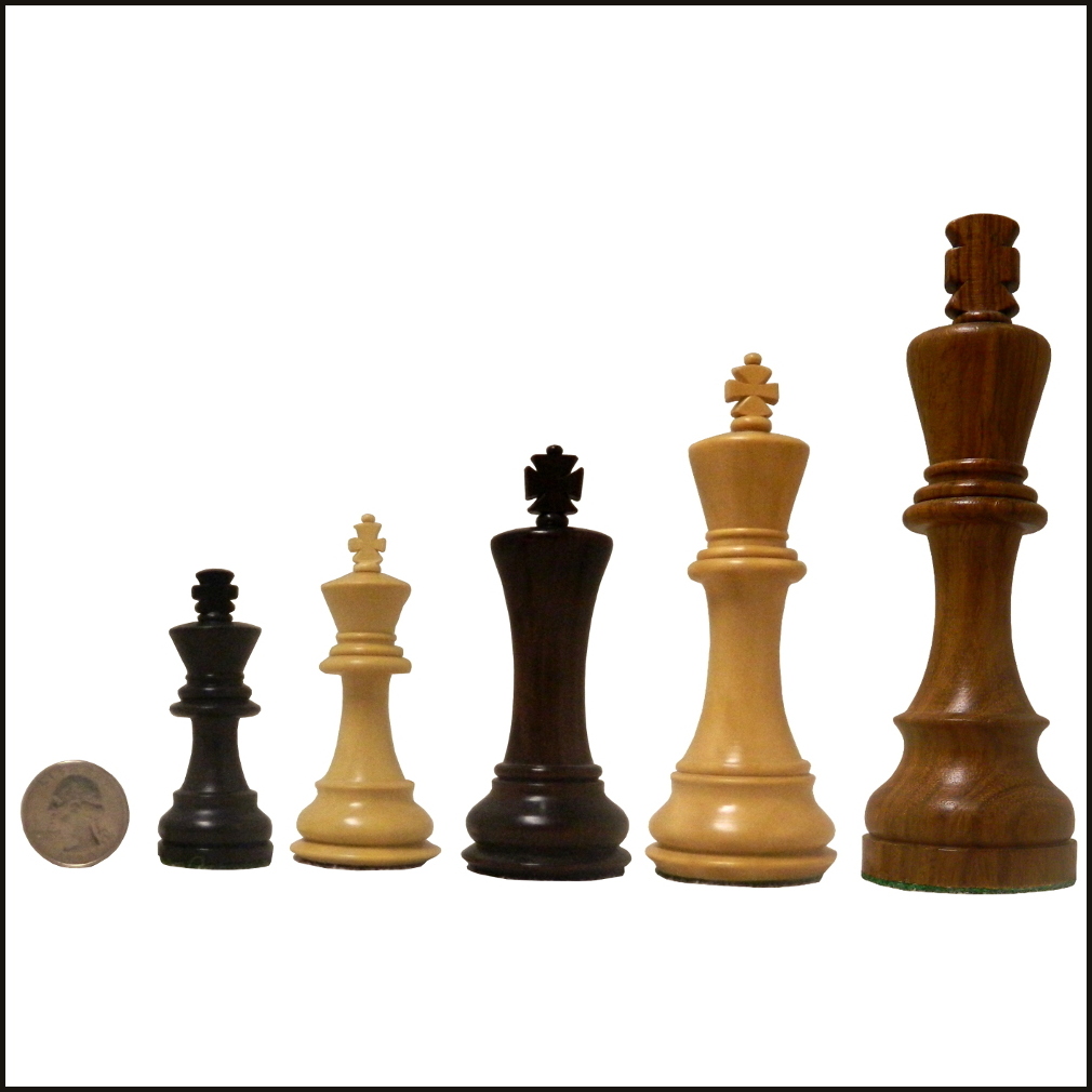 Staunton Style Wood Chessmen with 3.15" King Details about    Wooden Chess Pieces Only 