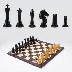 18" Weighted Ebonized Equinox Executive Chess Set
