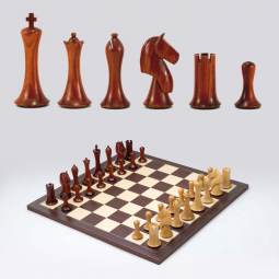 18"  Weighted Padouk Equinox Executive Chess Set