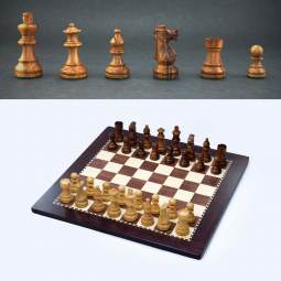 15 1/2" Honey Weighted French Staunton Chess Set