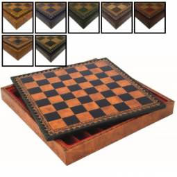 18" Italian Leatherette Storage Chess Board