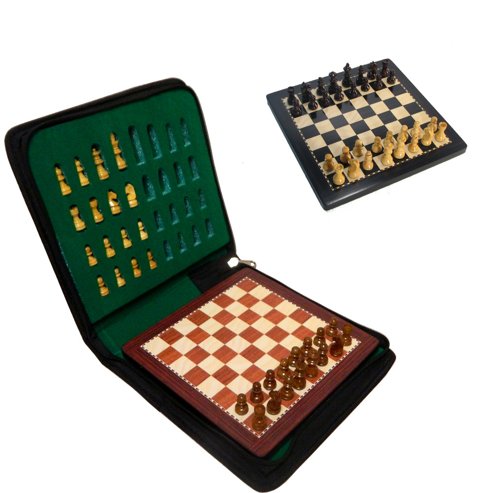 Magnetic Board Wooden Tournament Travel Portable Chess Set Medium Game NEW 