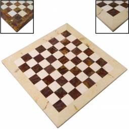16" Red and Botocino Marble Chess Board with 1 1/2" Squares
