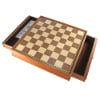 15" Walnut Framed Champhor Finish Chess Board with Storage (Add $129.95)
